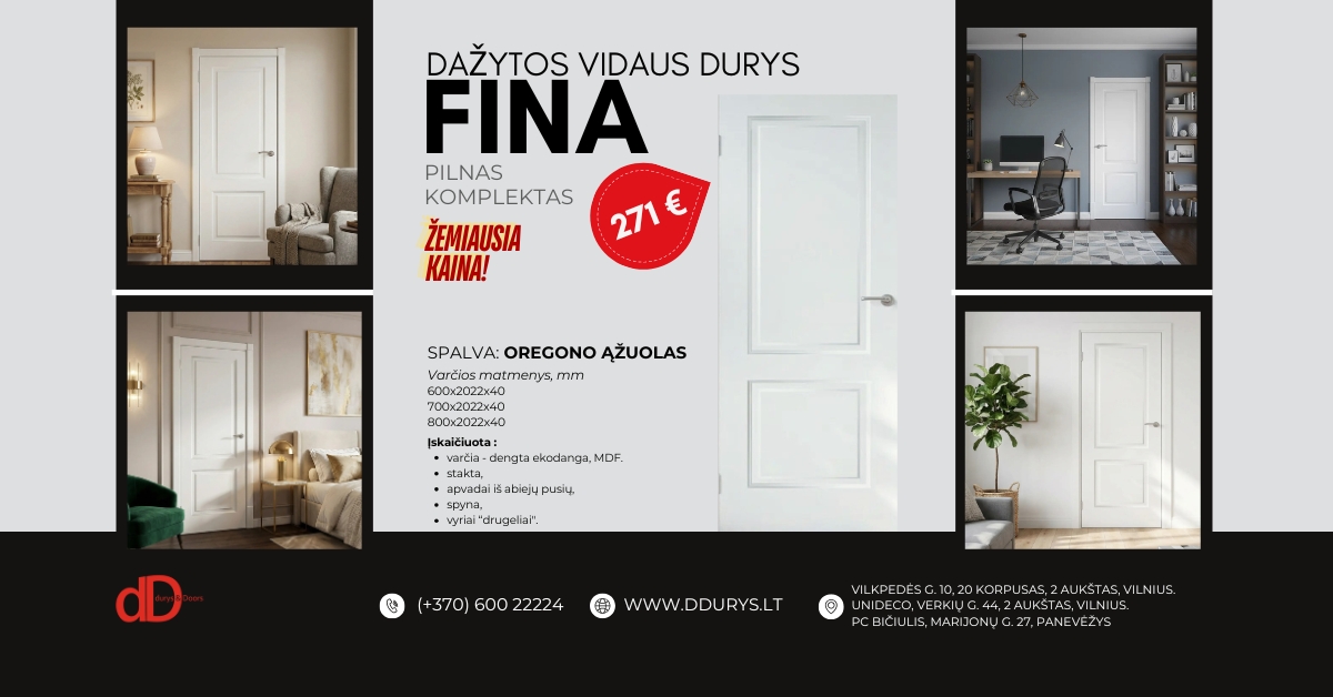 Baltos dažytos durys. Žemiausia kaina.